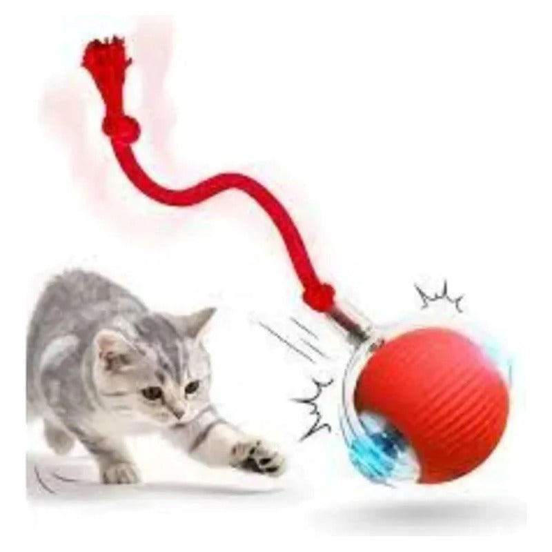 Pelota Eléctrica Para Gatos Interactivo Automat Oferta 2x1 Rojo