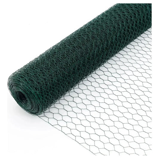 Malla Hexagonal Plastificada 1 Pulgada. 80cm Alto 3mt Largo Verde Oscuro