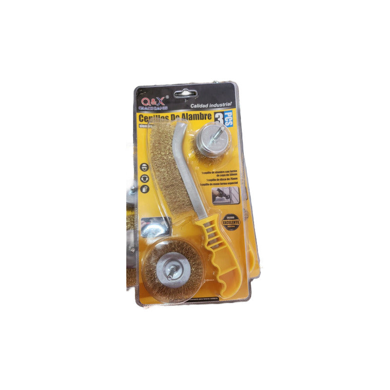 Set 3 Pcs Cepillo De Alambre Y Gratas Calidad Industrial