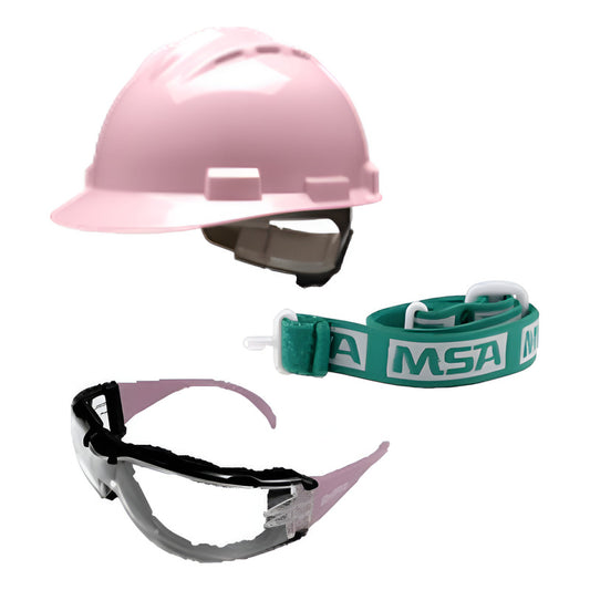 Pack Casco De Seguridad V-gard Rosado Y B-foam Getpro