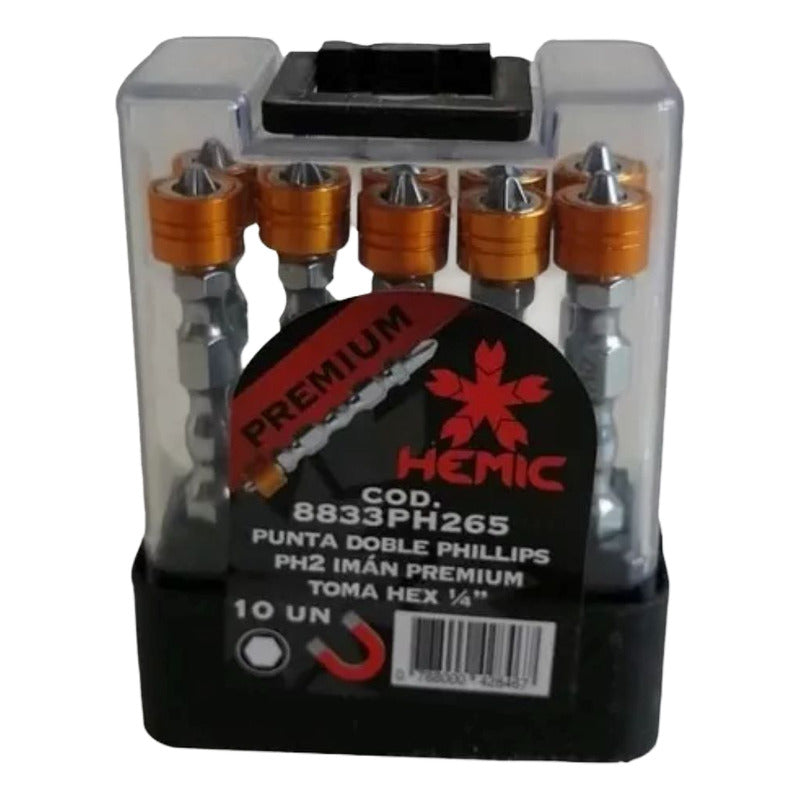 Pack 10 Punta Atornillador Phillips Ph2 Imantada Premium