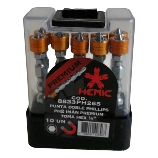 Pack 10 Punta Atornillador Phillips Ph2 Imantada Premium