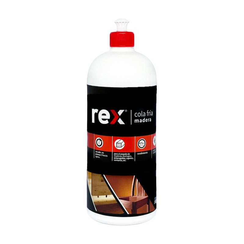 Cola Fría Madera Carpintero Rex Frasco Dosificador 1kg Blanco