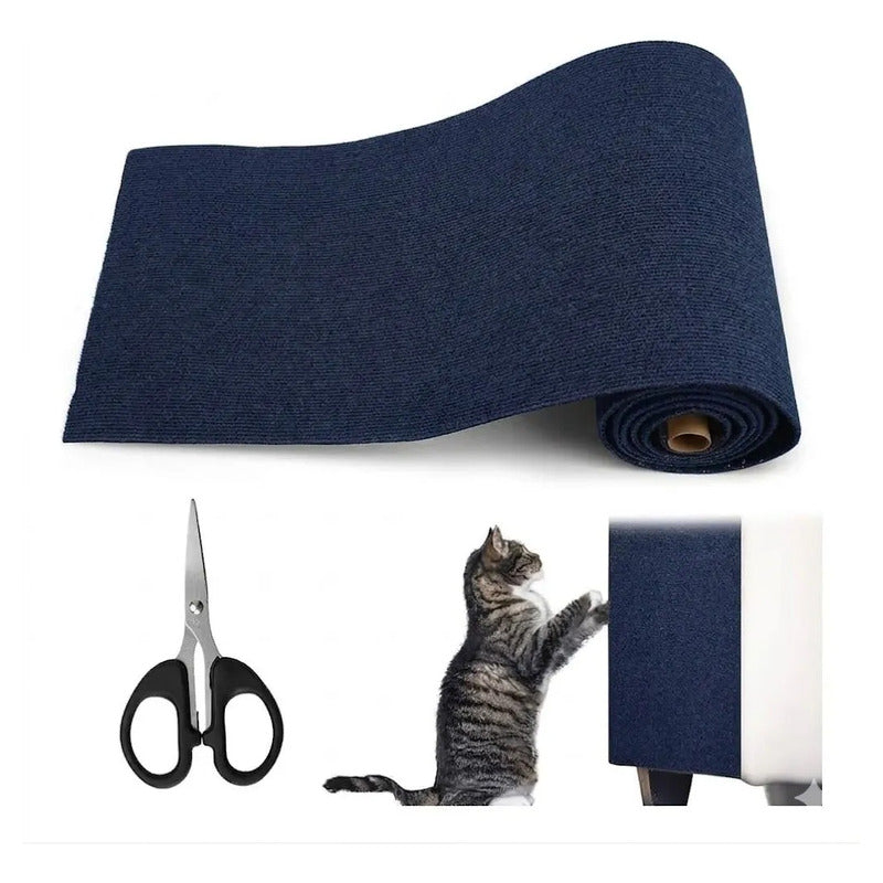 Protector De Sofá Adhesivo Rascador Gatos 30 X100 Oferta 2x1 Azul