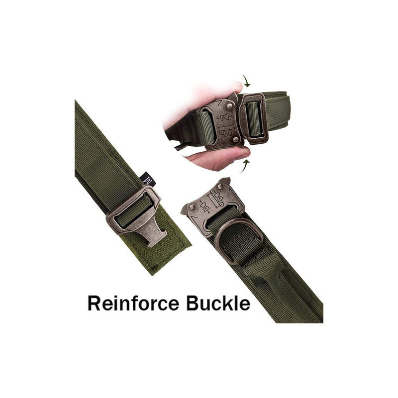 Collar Para Perro, Táctico, Color Verde Tamaño Del Collar Xl