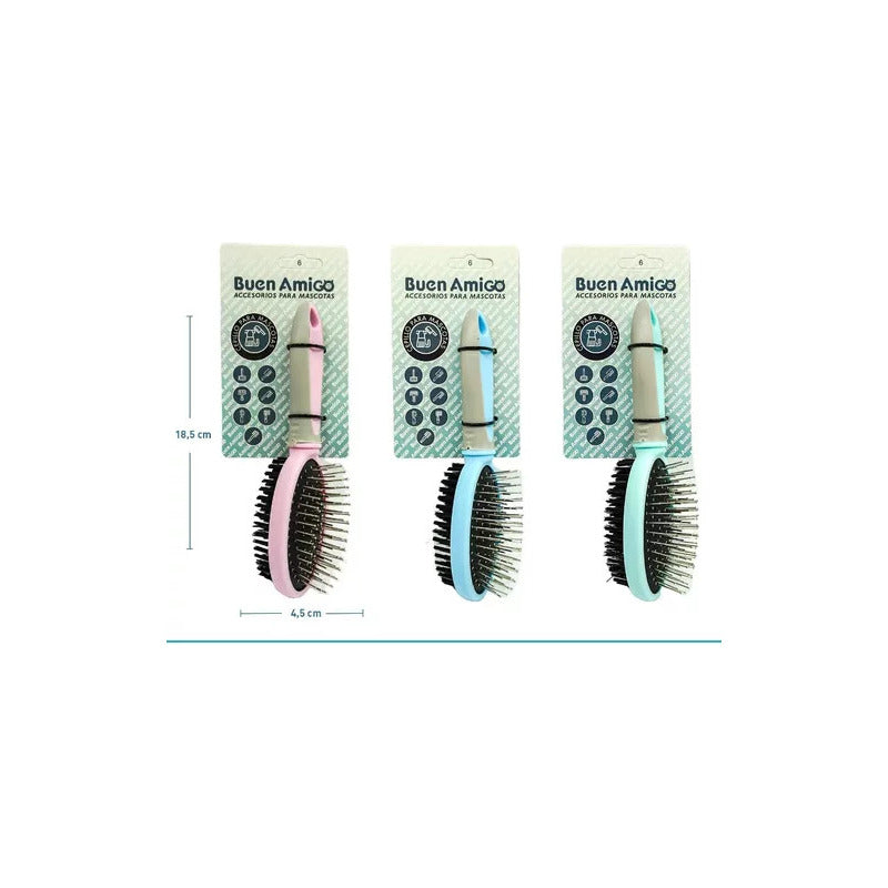 Cepillo Doble Cara Para Mascotas Pua Y Cerdas.