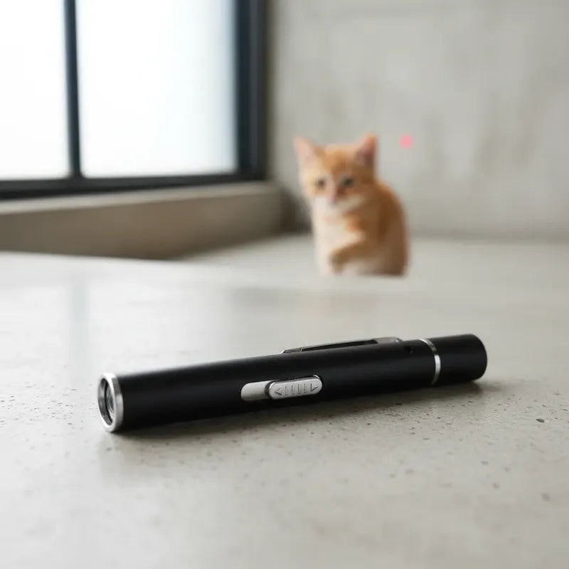 Laser Juguete Gato Interactivo Puntero Para Mascotas Negro