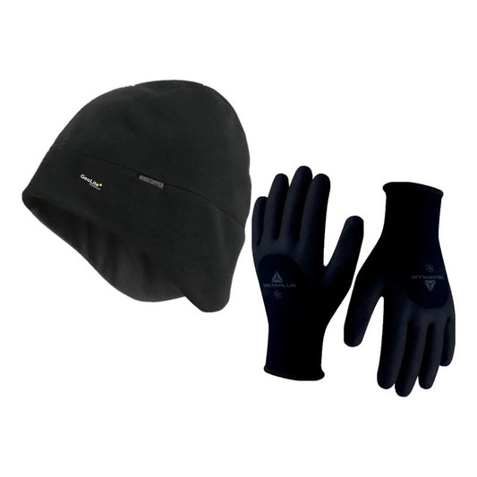 Set Calentador Gorro Y Guantes Térmicos Deltaplus Invierno Negro 9 Térmico