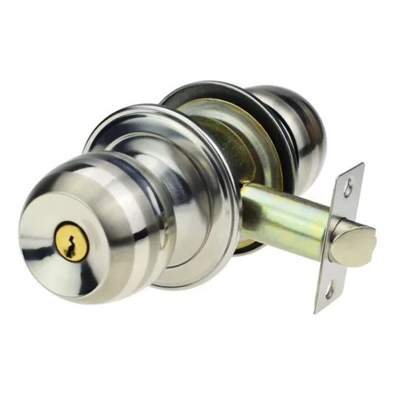 Cerradura De Pomo Cromado Blister Para Puertas