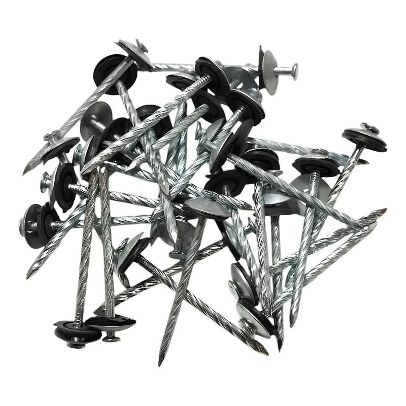 Clavo Techo Galvanizado 1 3/4 Helicoidal  Doble Sello 50 U 3 Mm 4.5 Cm