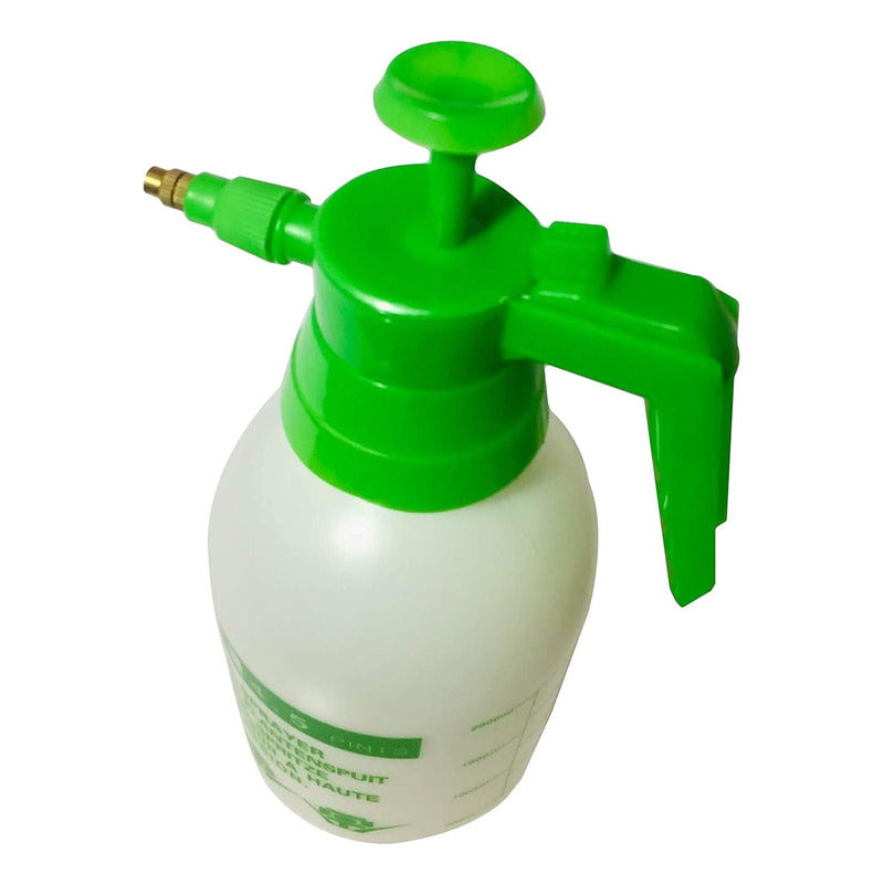 Pulverizador Manual De 2 Litros Con Boquilla Ajustable Y Bomba Para Jardín Blanco