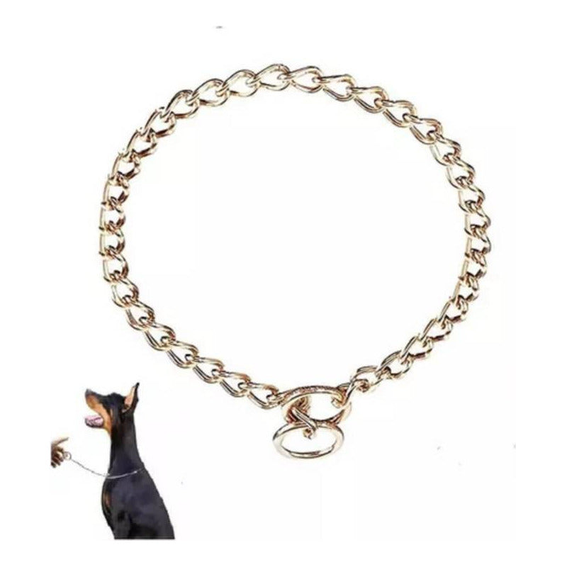 Elegante Collar Dorado De Entrenamiento Para Perros (70 Cm)