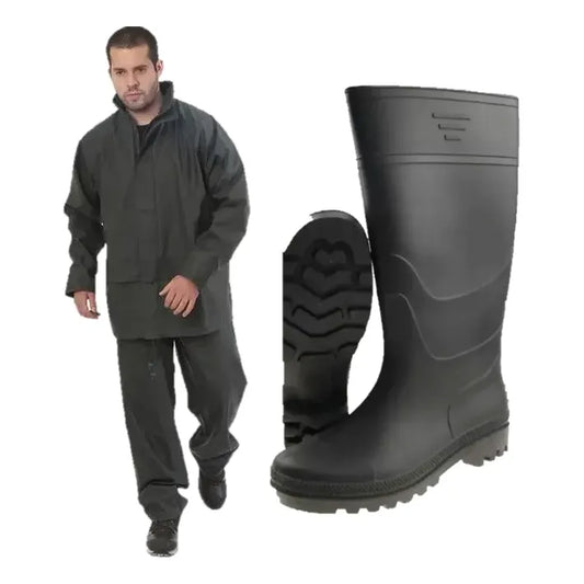 Traje Pu Ackerland + Botas Sin Puntas Negro 40