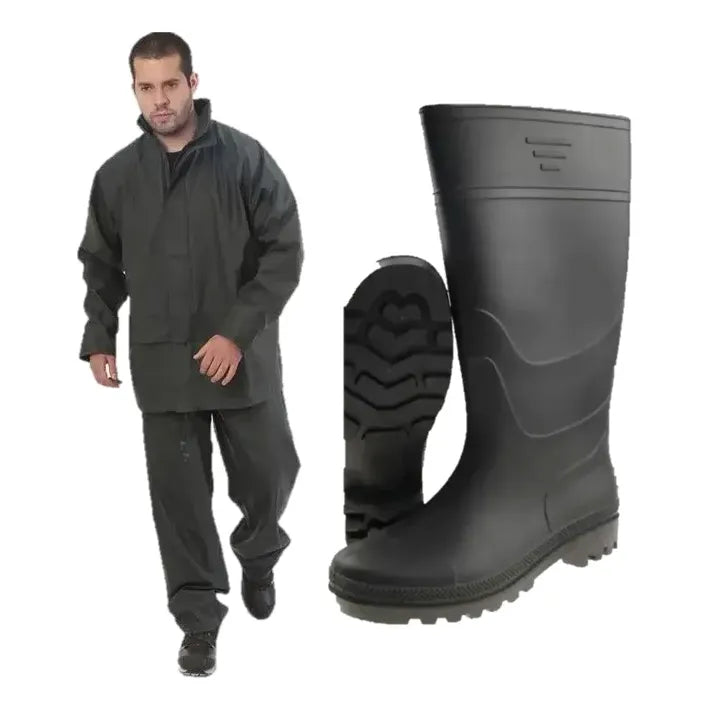 Traje Pu Ackerland + Botas Sin Puntas Negro 37