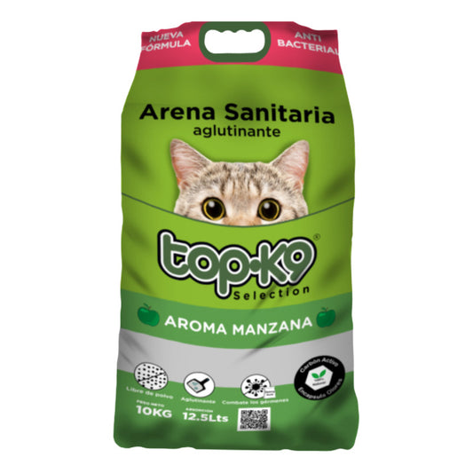 10 Kg Arena Sanitaria Aglutinante Topk9 Manzana