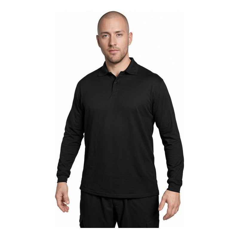 Polera De Trabajo Manga Larga Pique