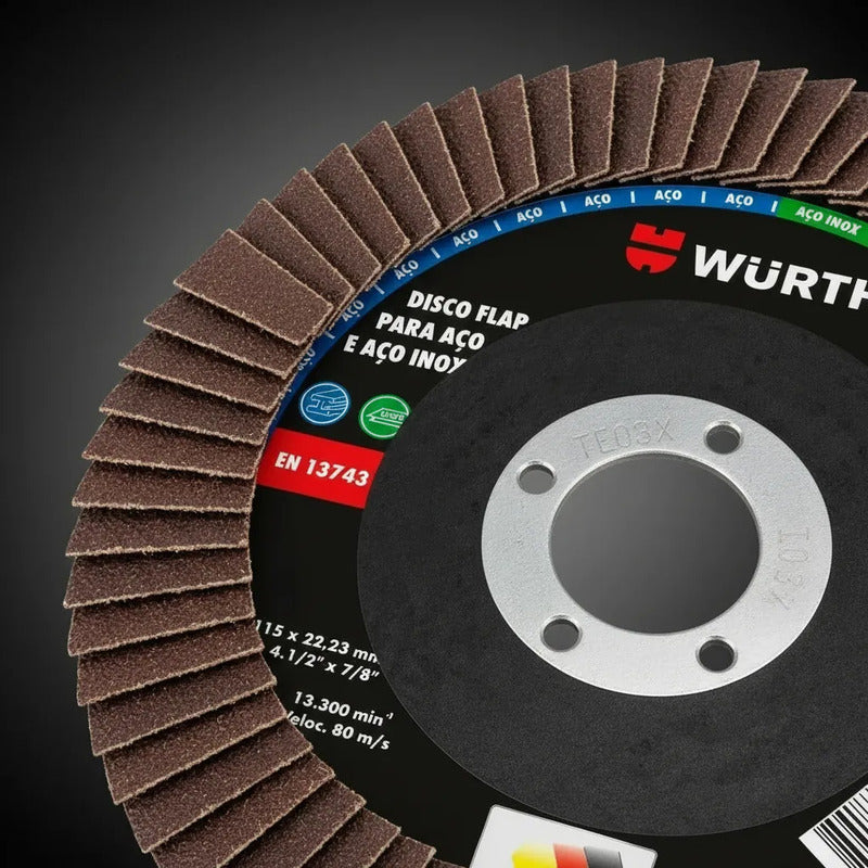 Disco Traslapado Grano 80 W-max Wurth. 10 Unidades Negro