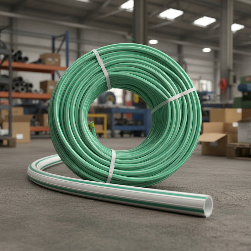 Manguera Standar Bicolor De 3/4  Blanca / Verde 100 Mts