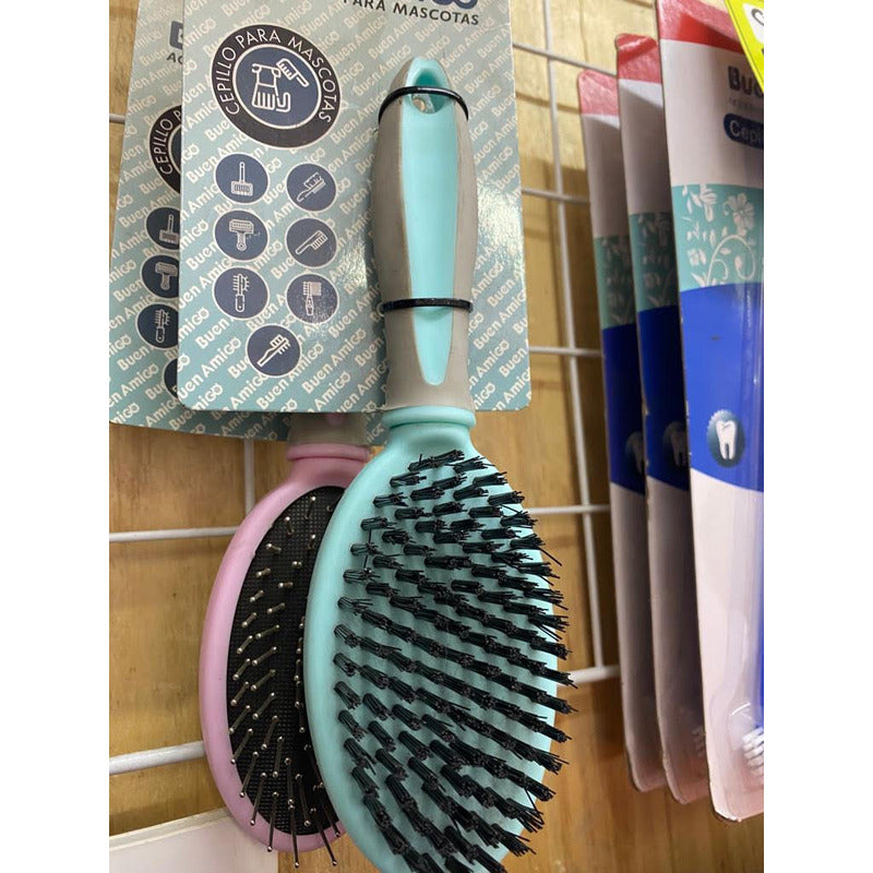 Cepillo Doble Cara Para Mascotas Pua Y Cerdas.