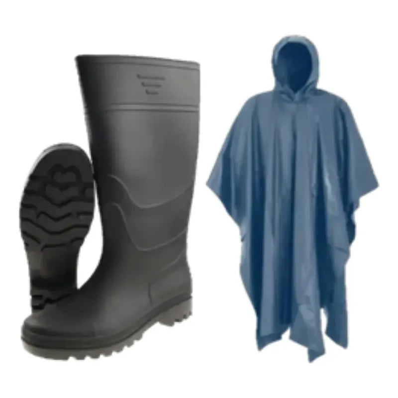 Botas Sin Puntas Pvc T 36+ Regalo Capa Impermeable Para Agua Negro 36