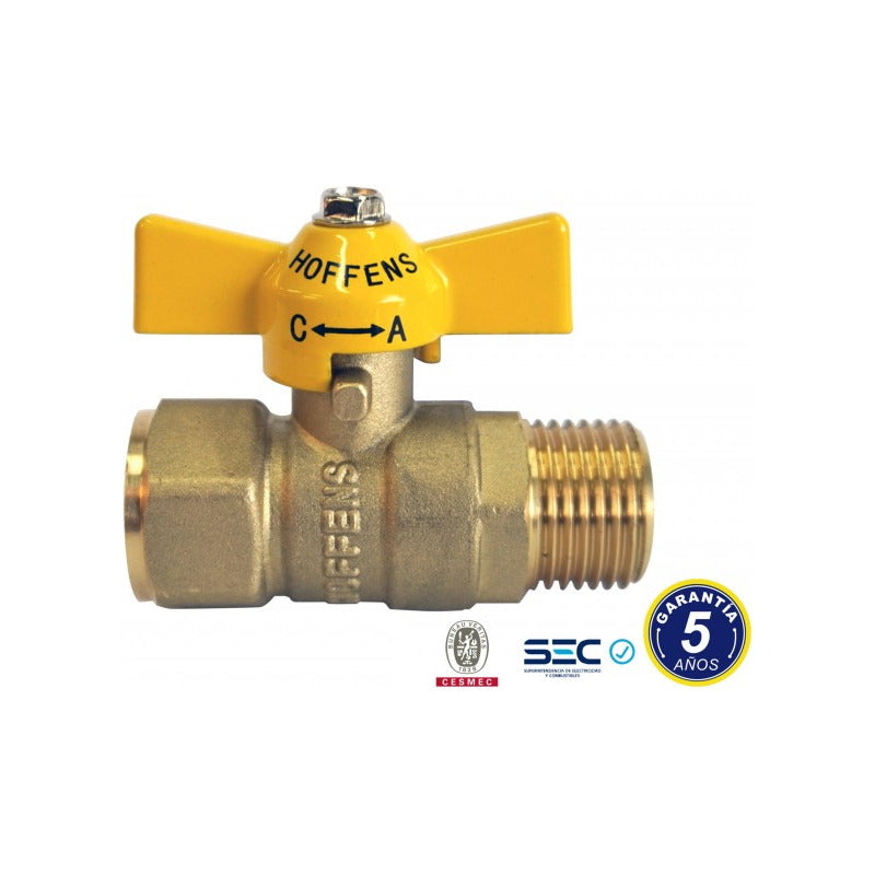 Llave De Paso Para Gas Hi-he Manilla Mariposa 1/2