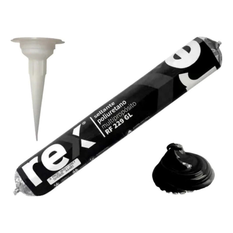 Sellante Poliuretano Negro Pu 600 Ml Multiproposito