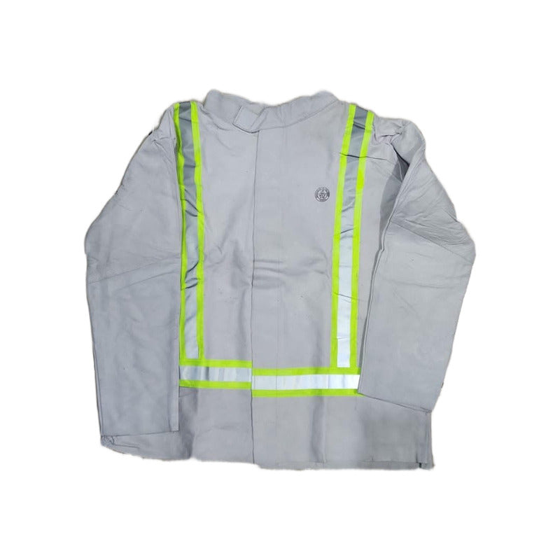 Chaqueta De Cuero Kp C/reflectante Para Soldador