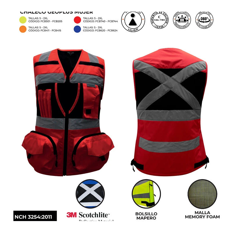 Chaleco Geólogo Geoplus Alta Visibilidad