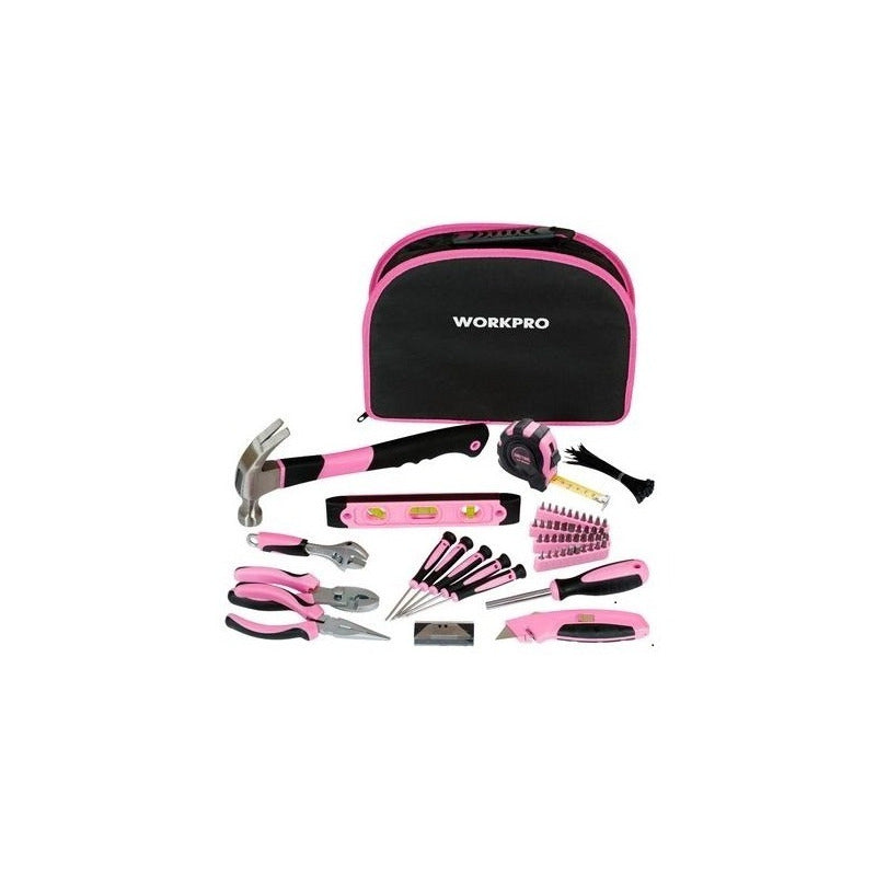 Juego Set De Herramientas Hogar Color Con Estuche 65 Piezas