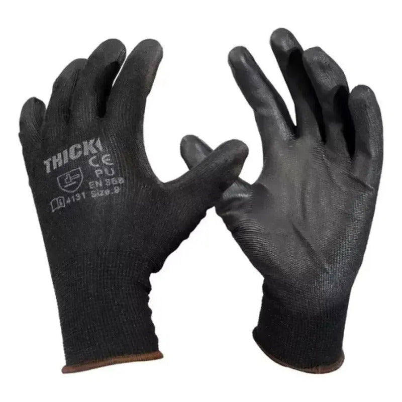 Guante Palma Pu Thick 10 Pares (talla 9 O 10) Negro