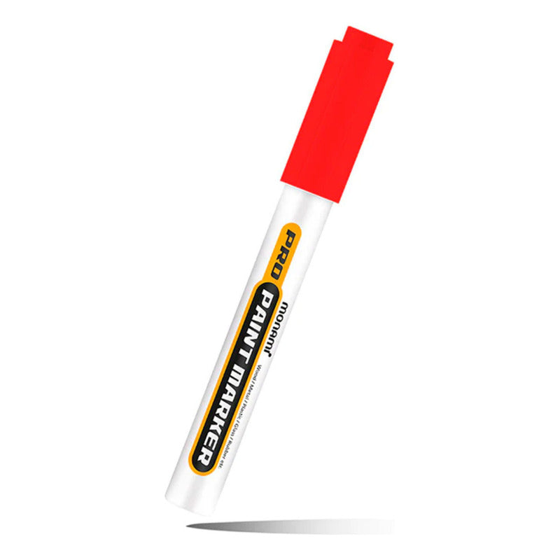 Marcador Óleo Monami Pro Paint Rojo Punta Redonda Resistente Agua