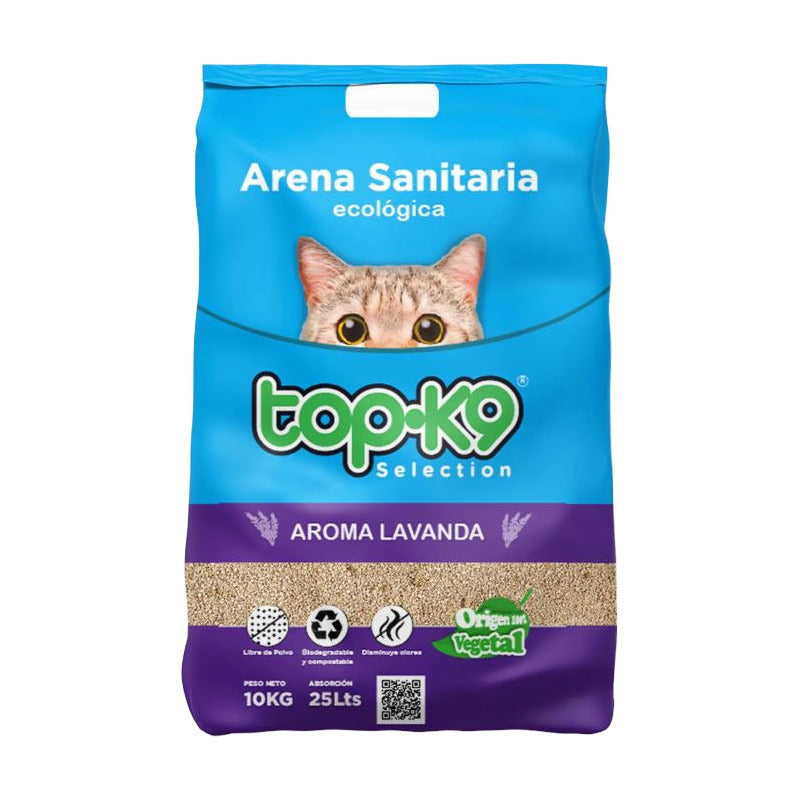 Arena Sanitaria Ecológica Top-k9 10 Kg Aroma Lavanda