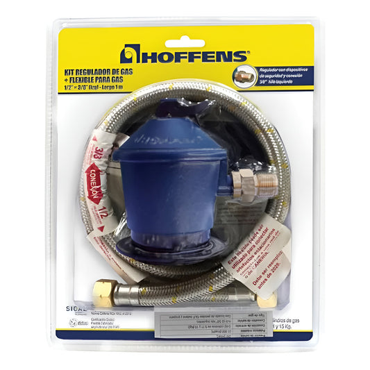 Kit Regulador Gas Certificado 15kg Y Flexible 1 Metro