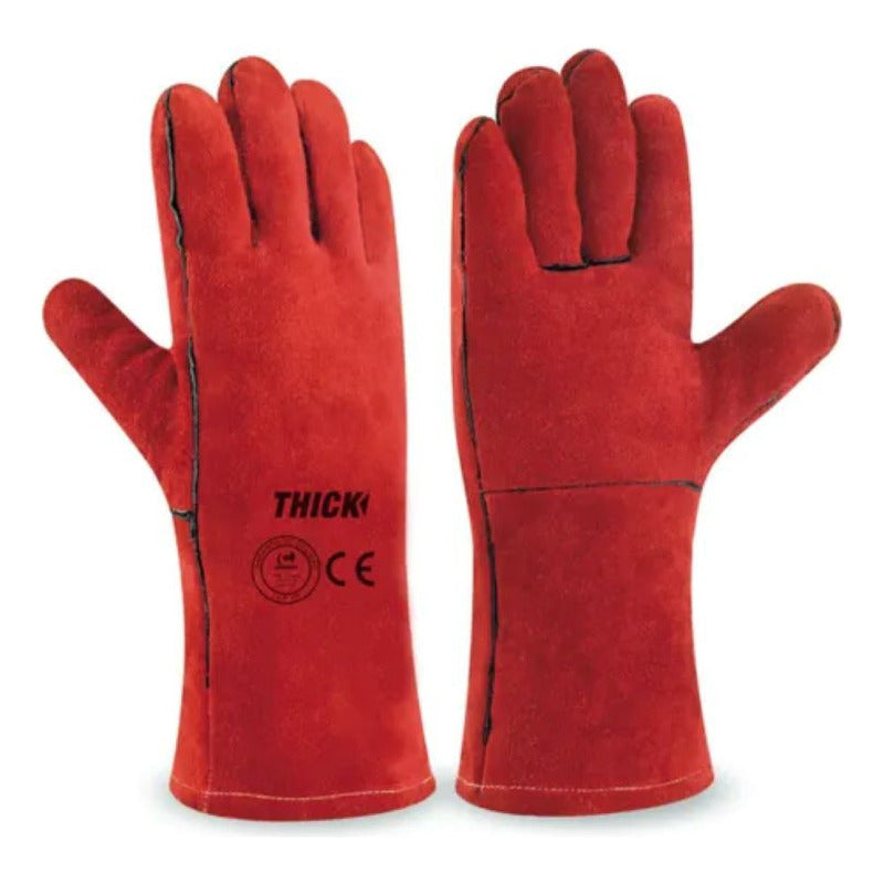 Guantes Soldador Rojo + Regalo Disco De Corte 4.1/2-1mm
