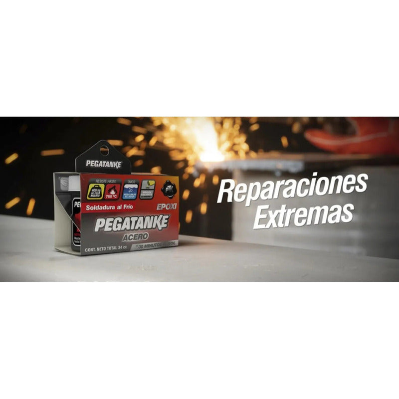 Pegamento Líquido Pegatanke Epoxy Acero Para Reparación Metales Hasta 700°c