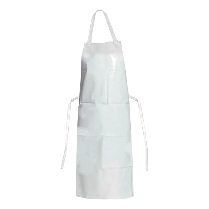 Coleto Pechera Pvc Doble Faz Delantal Trabajo Protector Blanco Lisa