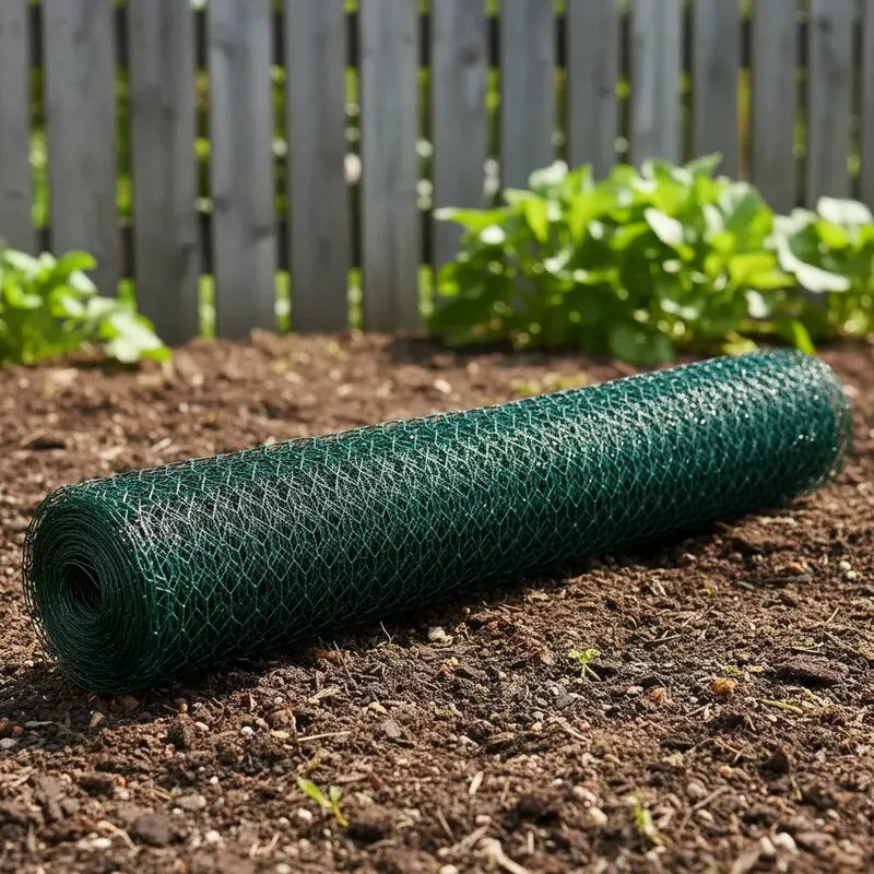 Malla Hexagonal Plastificada 1 Pulgada. 80cm Alto 5mt Largo Verde Oscuro