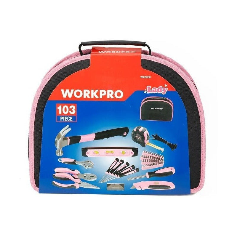 Juego Set De Herramientas Hogar Color Con Estuche 65 Piezas