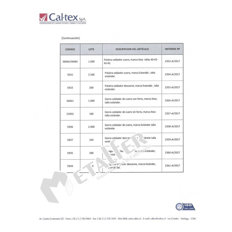 Coleto Soldador Descarne