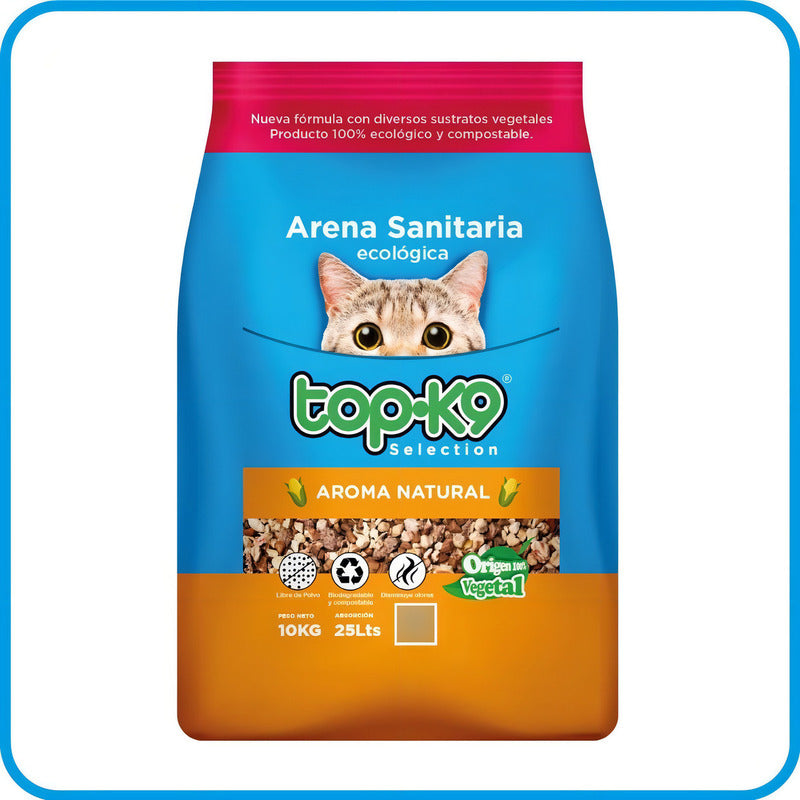 Arena Sanitaria Ecológica Top-k9 10 Kg Aroma Natural