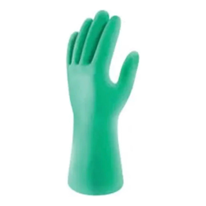 Guantes De Nitrilo Flocados Verde Claros ( 10 Pares) Talla 9
