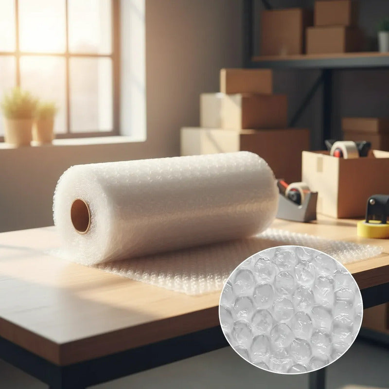 Rollo Plástico Burbujas 8 Mts X  1mtrs Blanco