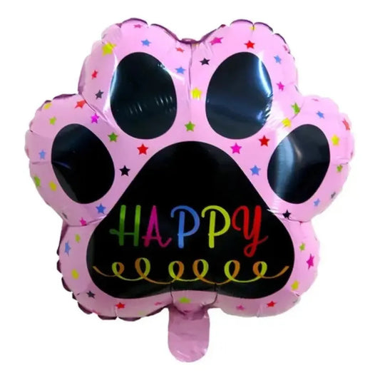 Globo De Cumpleaños Para Mascota Con Forma De Patita Rosada Rosa
