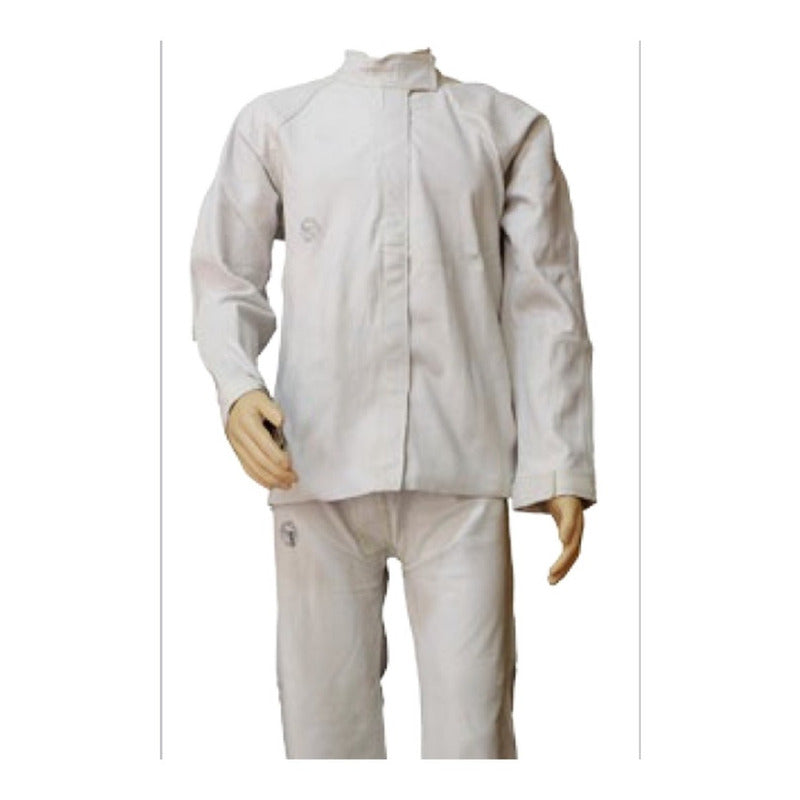 Chaqueta Soldador Cuero Hilo Kevlar Con Velcro Y Broche