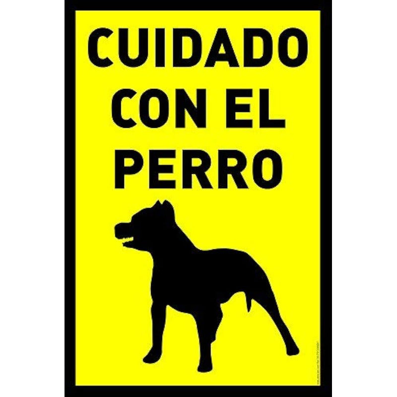 Letrero Advertencia Señaletica Perro Peligro Cuidado 18x25cm Letrero