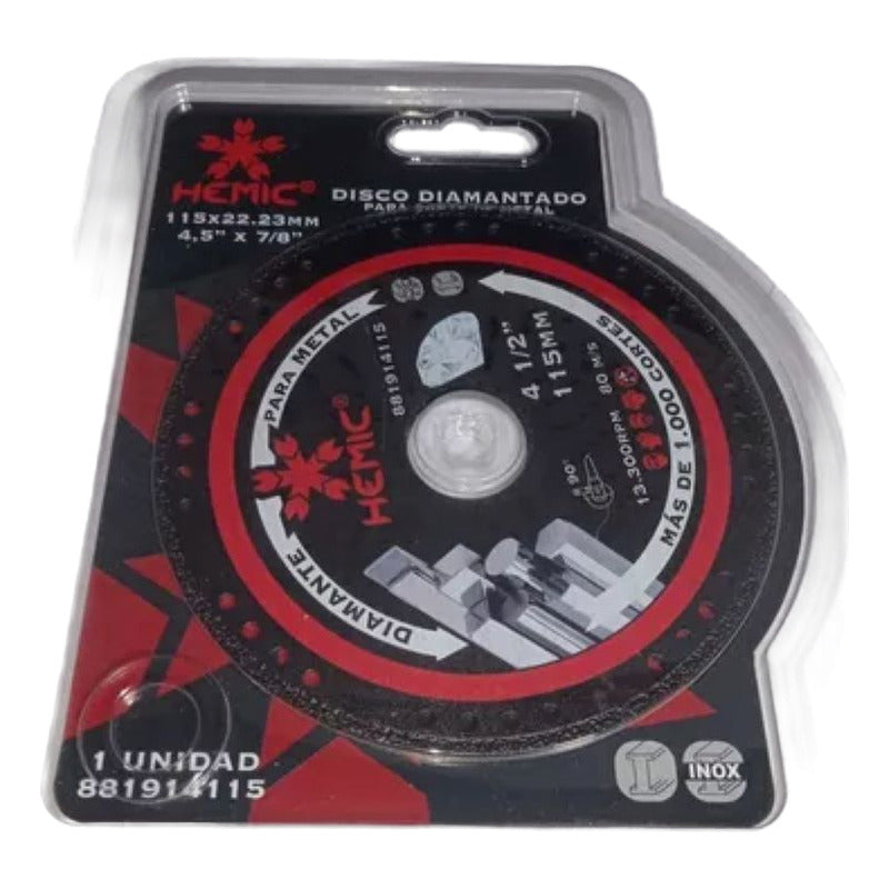 Disco Corte Diamantado Metal Hemic 4 1/2 X 115 Mm