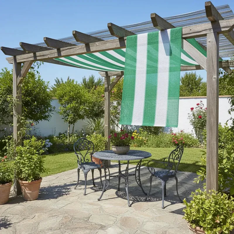 Malla Raschel Sombra 80% 2.10 Mts X 25 Mts Verde/blanco Verde/blanco