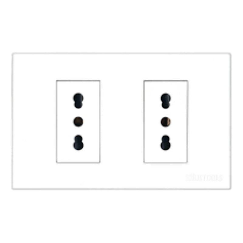 Enchufe Hembra Doble Blanco 2p + 1t 16a .p/empotrar