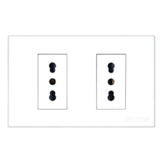 Enchufe Hembra Doble Blanco 2p + 1t 16a .p/empotrar