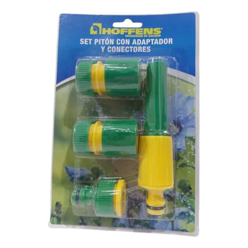 Set Riego Pistola Pitón 5pcs Acoples Rápidos Para Manguera